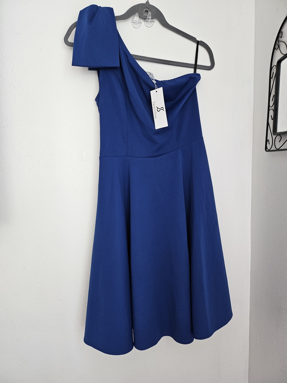 Elegant And Sassy One-Shoulder Bow Blue Dress